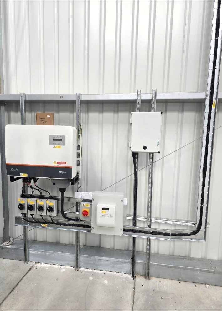 Commercial solar inverter and controls installed by GF Electrical Contractors