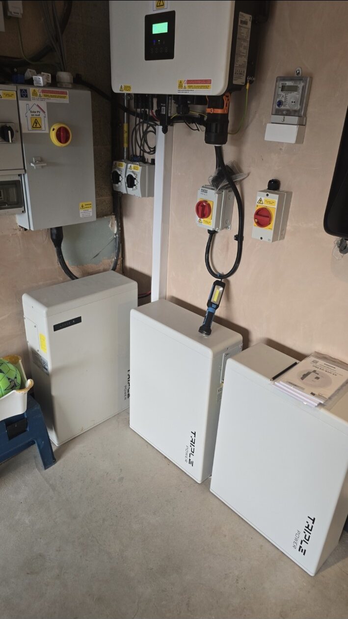 Three-unit battery storage installation
